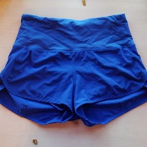 Lululemon Speed Shorts High Waist Blue 6